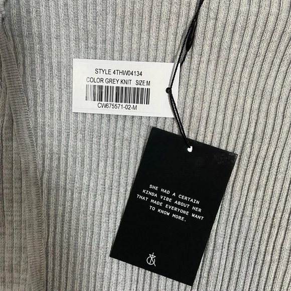 NWT Lulu’s 4th & Reckless Hanna Ribbed Bodycon Halter Dress in Grey Size M - Picture 10 of 15